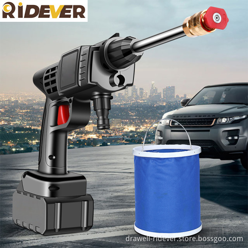 Ridever Portable Car Washer 14 Plunger Pump 21V Wireless Stainless Steel Barrel Car Wash High Pressure Washer Machine